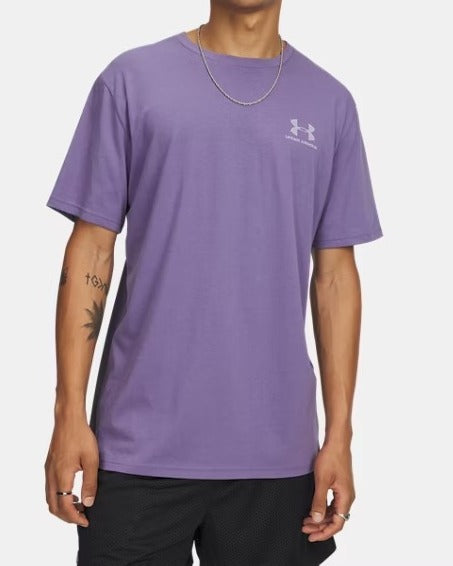 Under Armour 1326799 T-Shirt Uomo Viola misto cotone logo