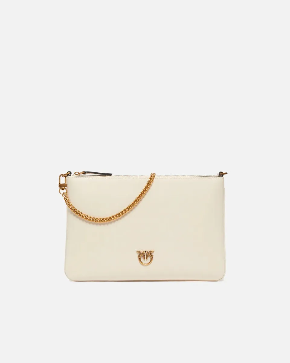 Pinko Flat Love Simply 100455 A0F1 borsa bianco antique gold