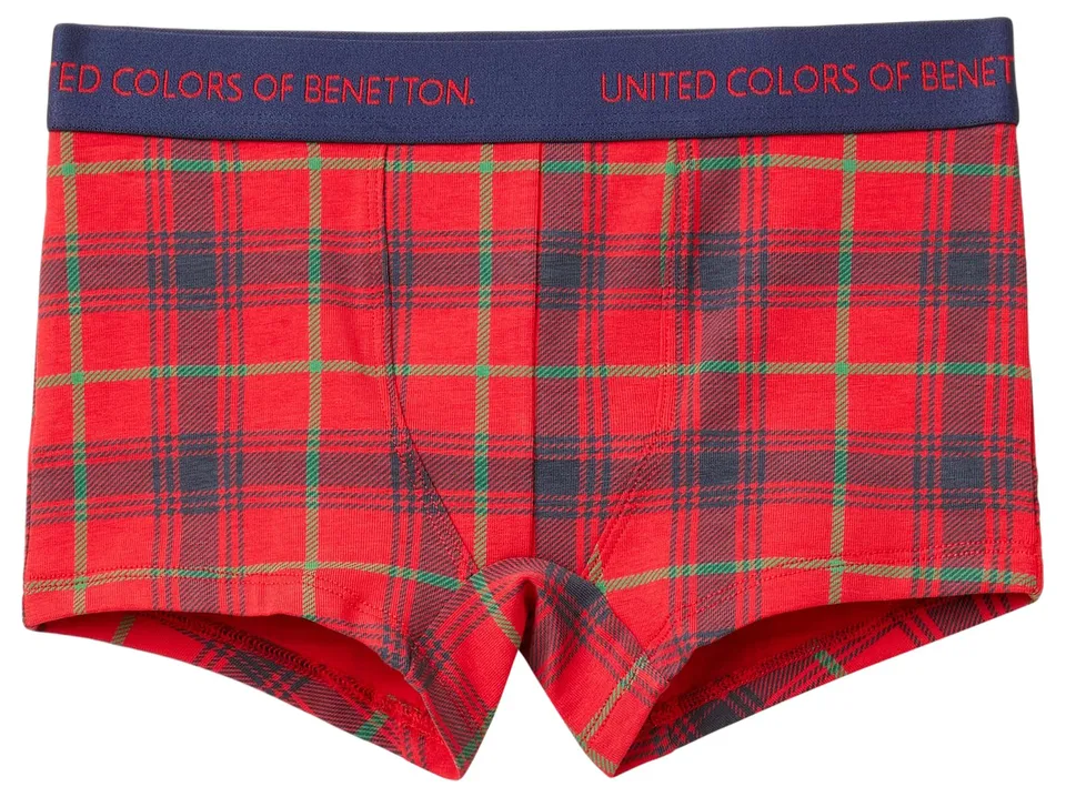Benetton Boxer Cotone Elasticizzato Stampa Natalizia Allover