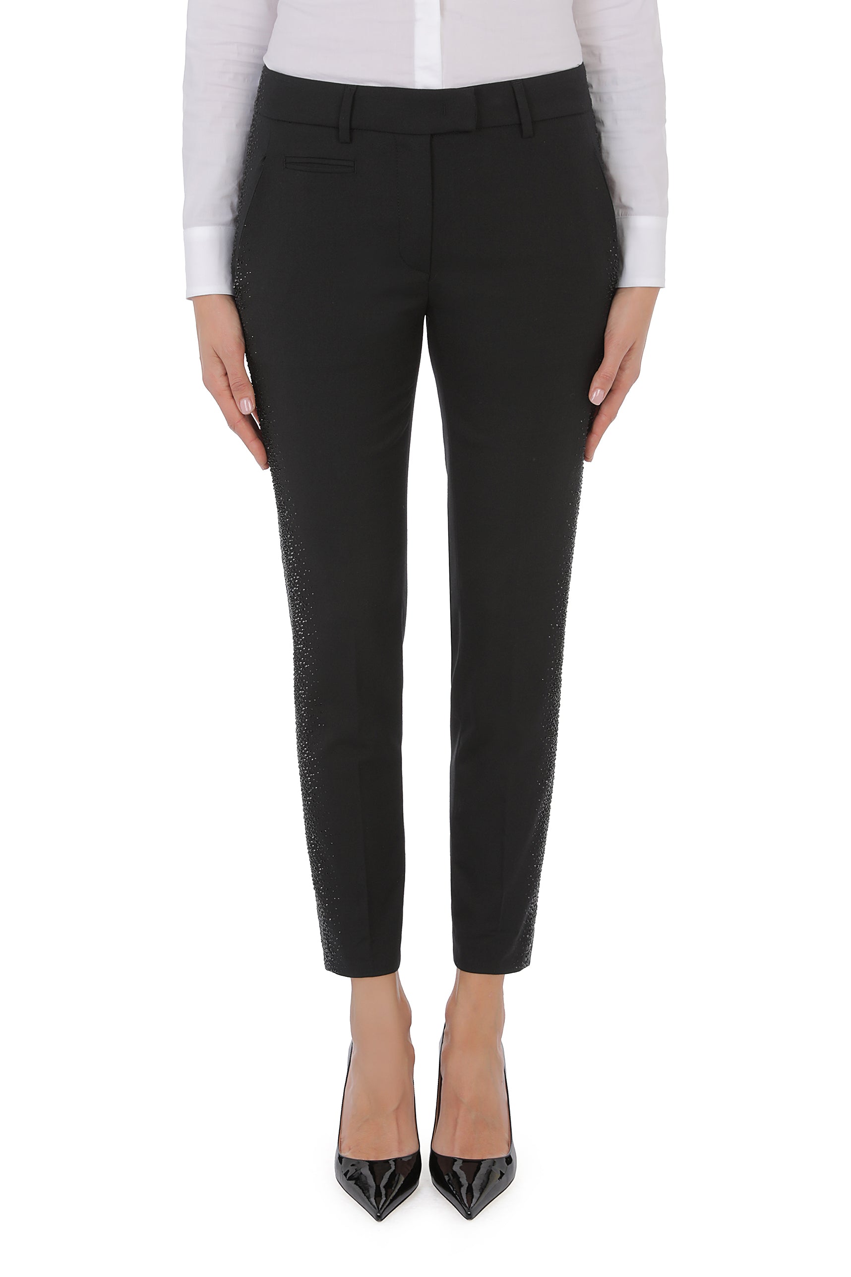 Dondup DP066 GS0109D Perfect Strass pantalone donna nero