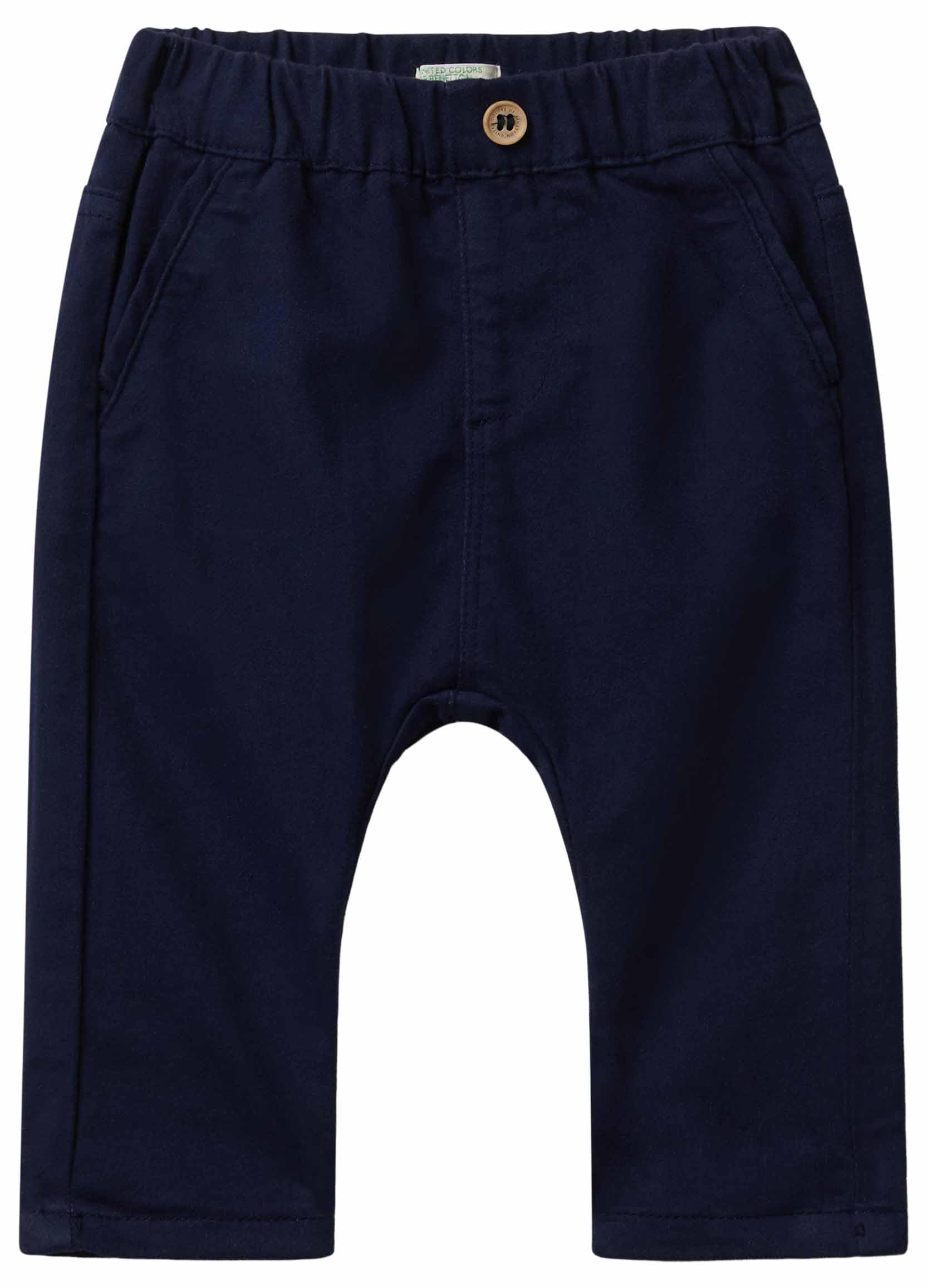 Benetton 4AU0AF018 Pantalone Cotone Blu 86 Bimbo Coniglietto