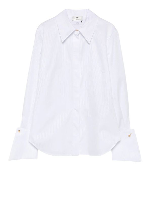 Elisabetta Franchi CA18866E2 Camicia Bianco Cotone Rigato
