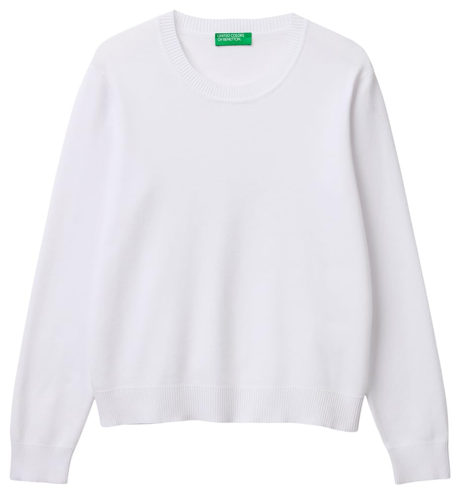 Benetton Maglieria 1c19d10fv Maglione Donna Rosa tinta unita
