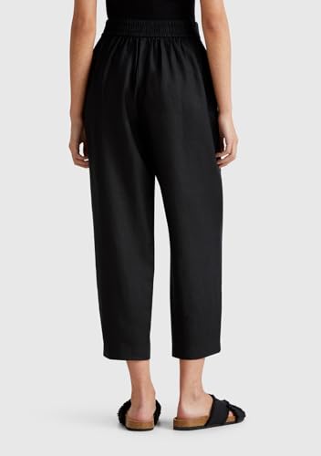 Benetton 4aghdf08l pantalone donna S lino nero
