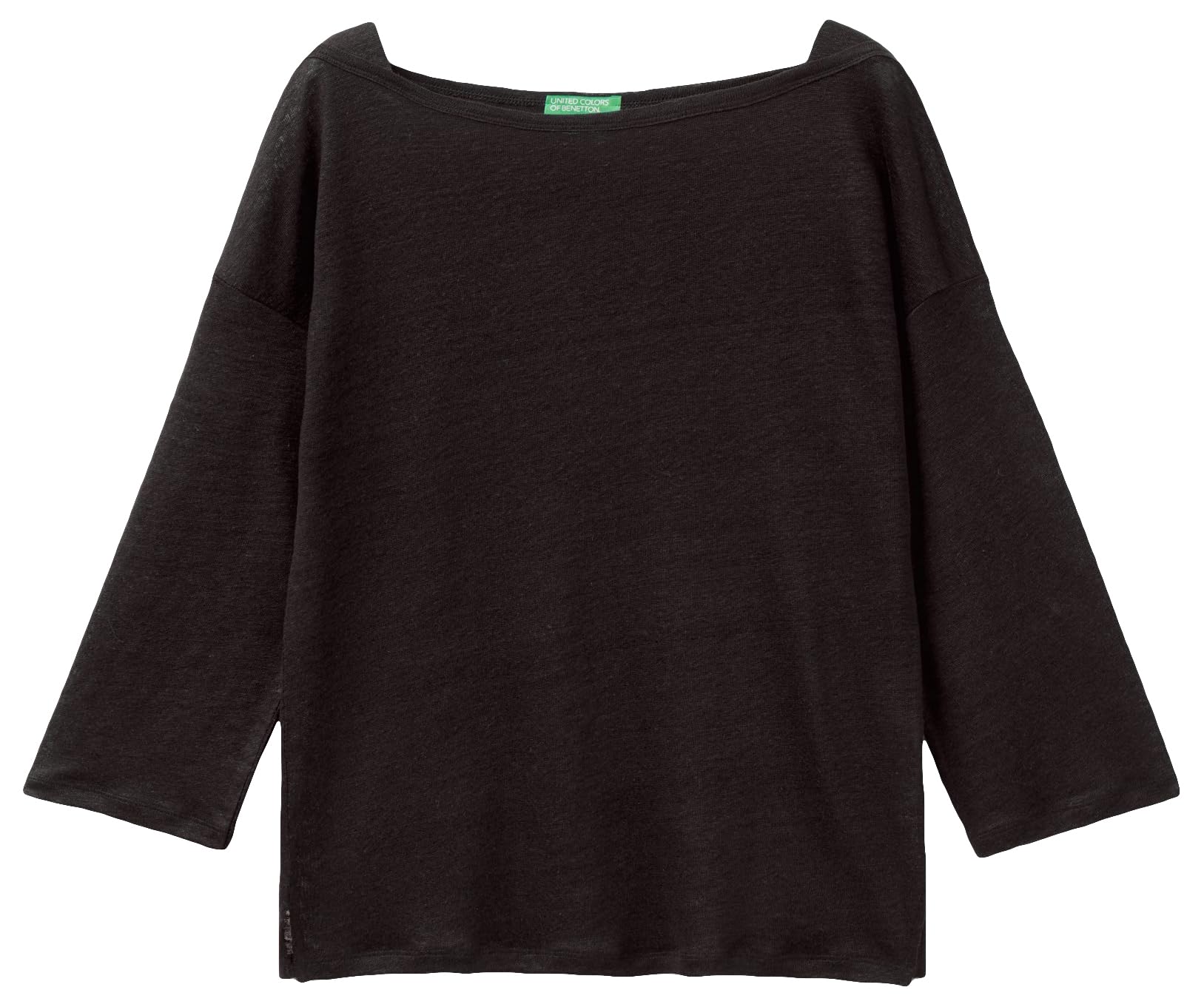 Benetton 3kgqe16b0 T-Shirt Donna Bianco Ottico 101 Lino