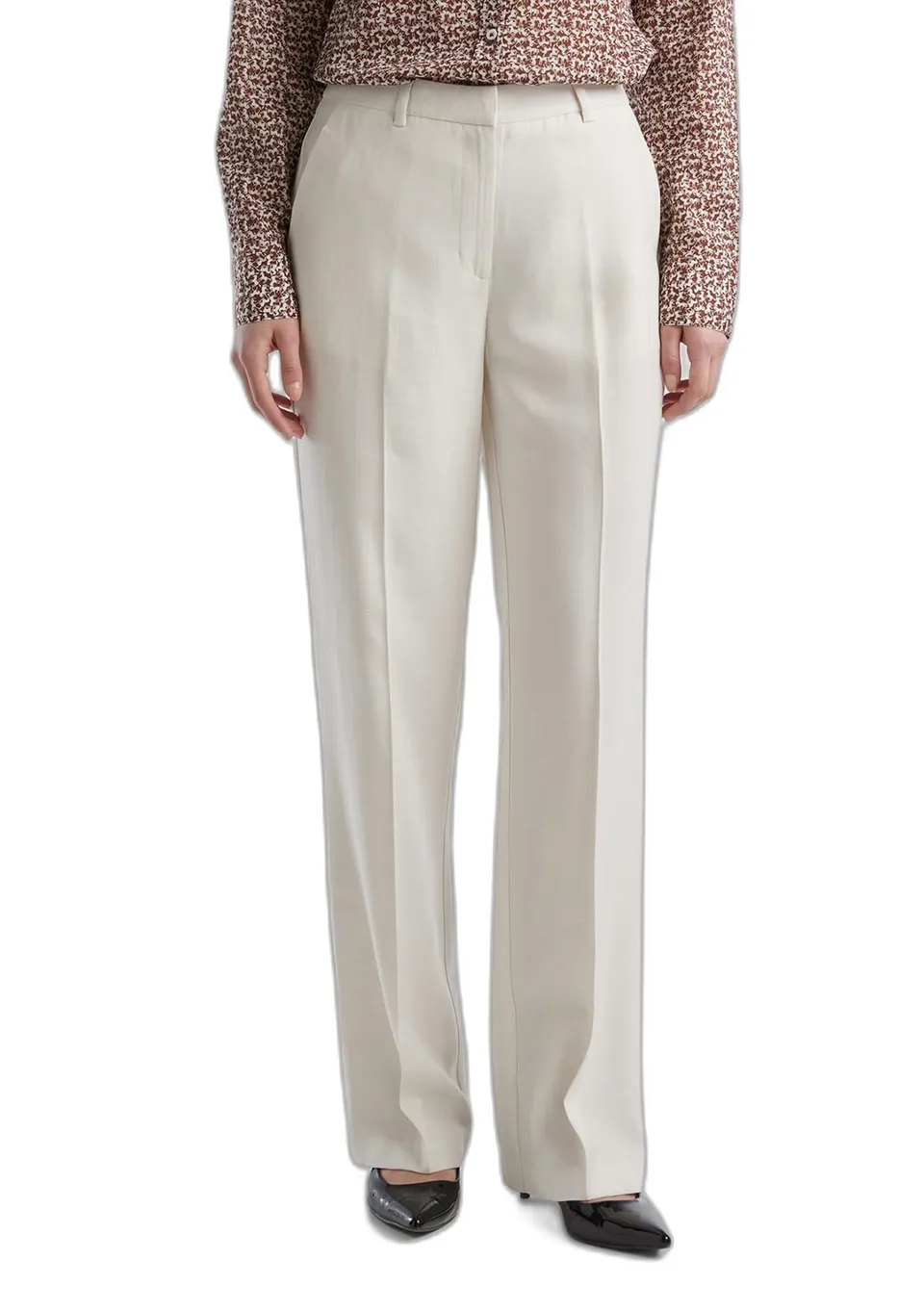 Benetton 4YFWDF05R Pantaloni Donna Panna 36 Viscosa