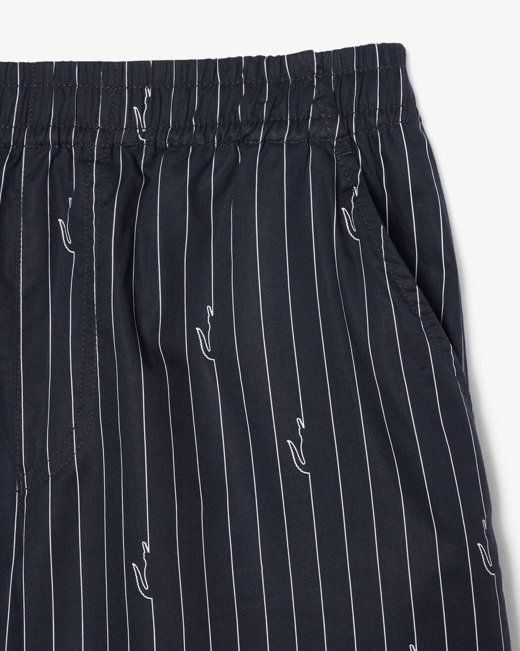 Lacoste GH1964 shorts noir Blanc twill righe