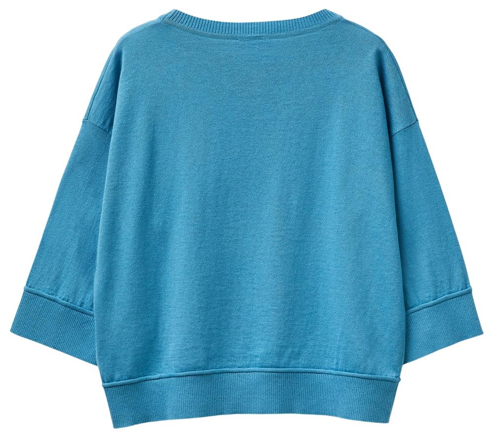 Benetton Maglieria Maglione Donna girocollo boxy costa