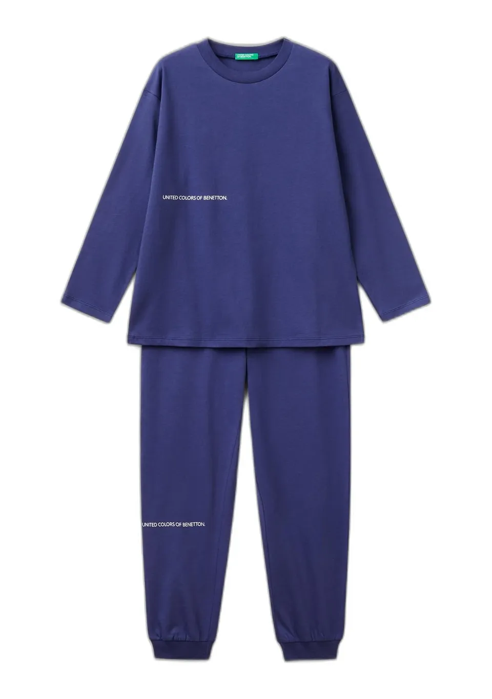 Benetton 30960p08d Pigiama Bambini Blu Cotone 90