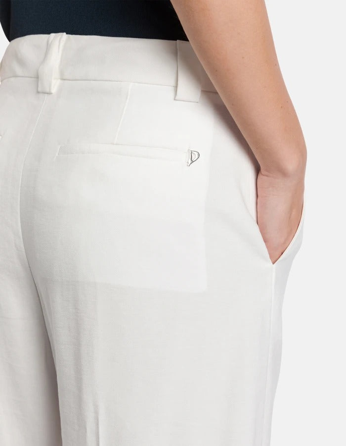 Dondup Abby DP883 IF0049D pantaloni wide leg bianco latte