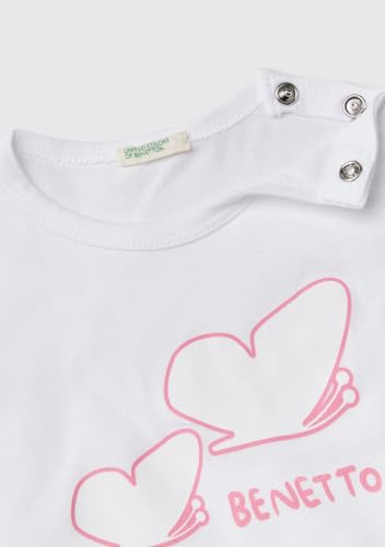 Benetton Baby T-Shirt 50 Bianco Cotone Grafica