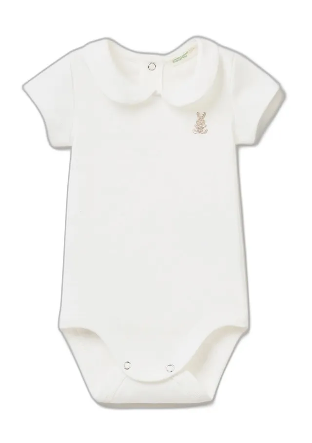 Benetton Baby Tutina Neonata Bianco Latte 50 con piedini