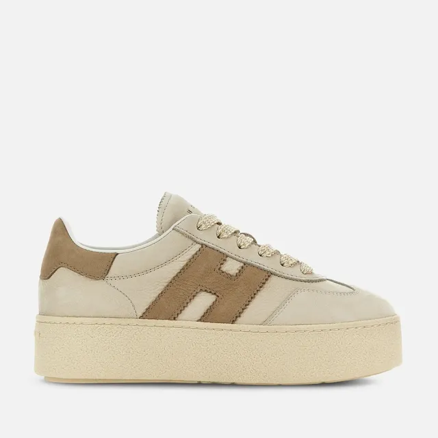 Hogan Cool H698 sneaker donna beige nabuk platform