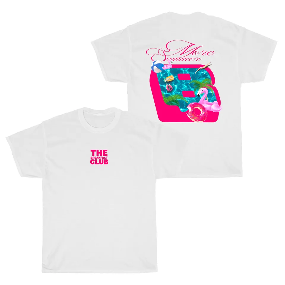 The Breakfast Club Pool Tee Pink White maglietta cotone