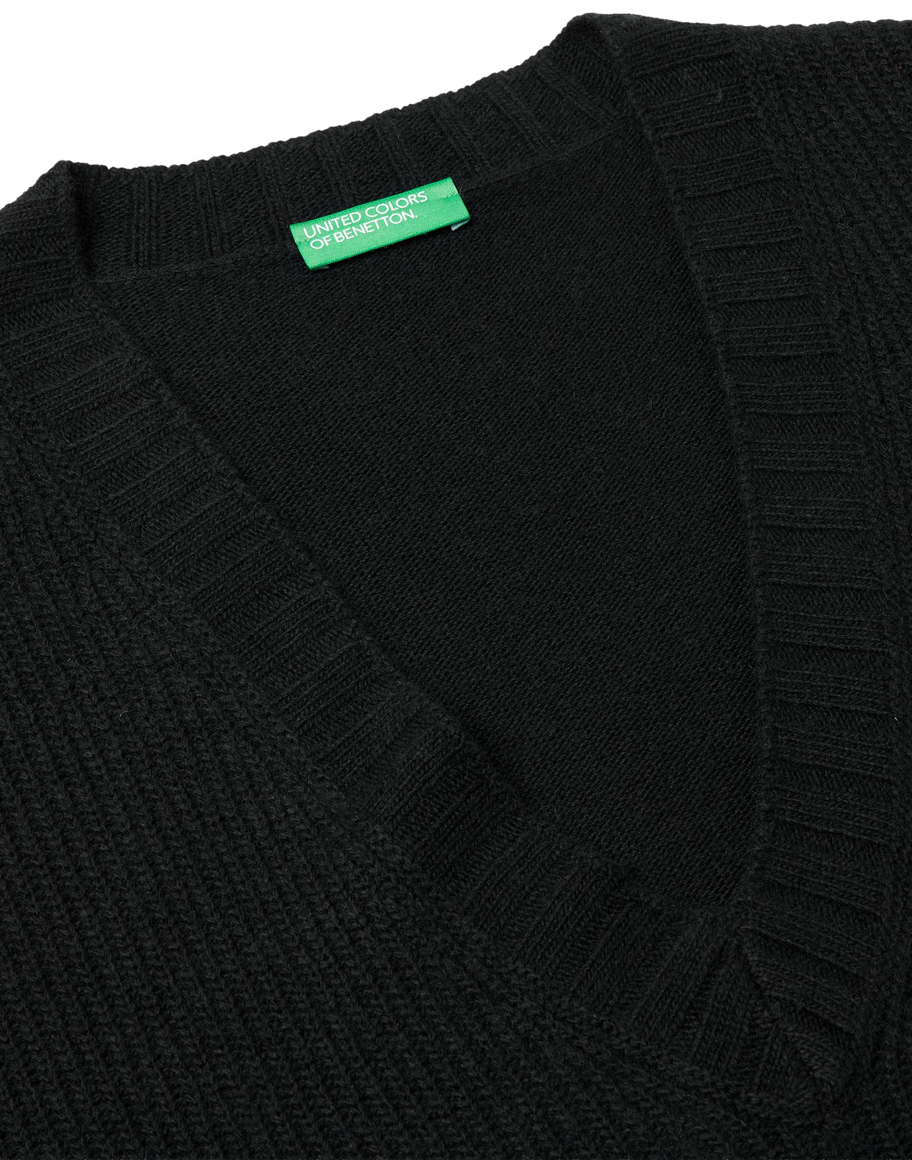 Benetton Gilet Scollo a V Donna Uomo Morbido in Maglia