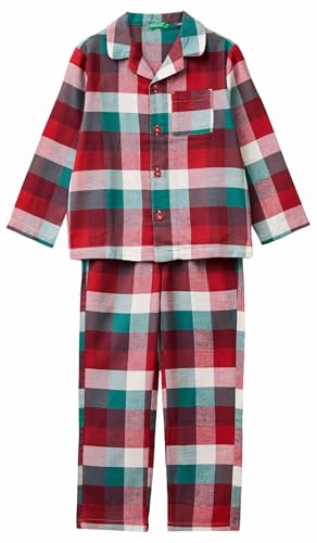 Benetton Set Pigiama Bambini XS flanella aperto