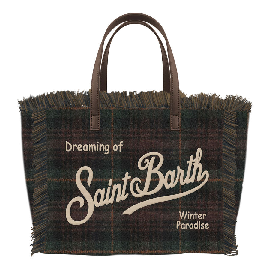 MC2 Saint Barth Colette Wool N 00468M borsa tartan verde