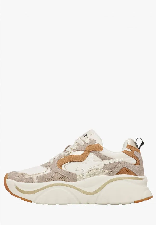 W6YZ Mia-W 2019468 01 sneaker donna beige bianco platform
