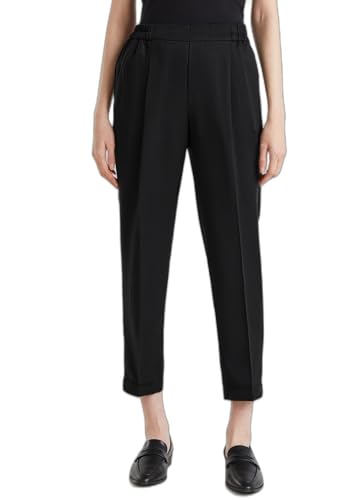 Benetton pantalone donna vita elasticizzata con risvolto