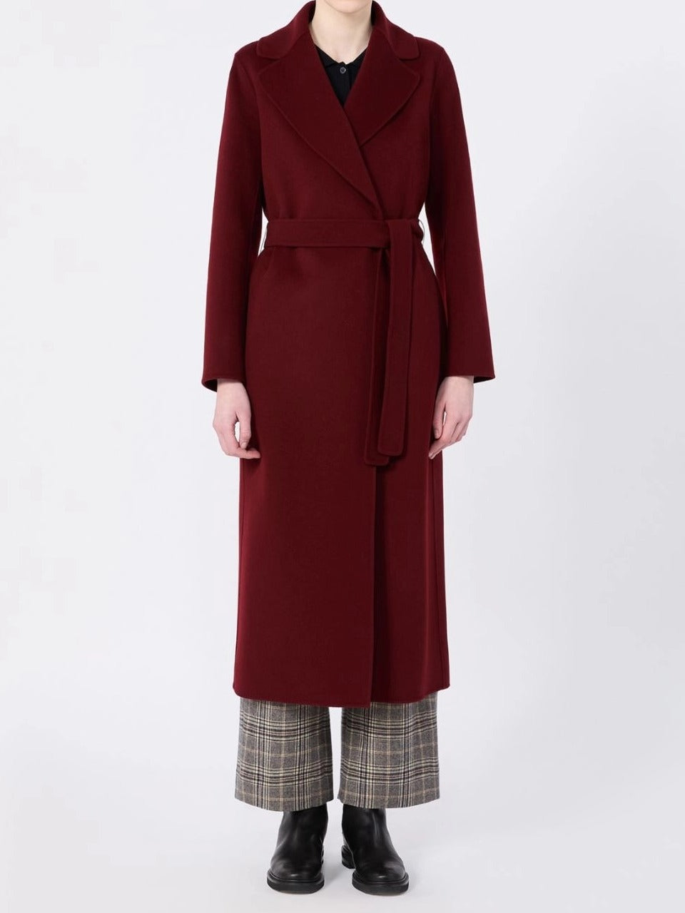'S Max Mara Poldo 014 cappotto donna bordeaux lana vergine