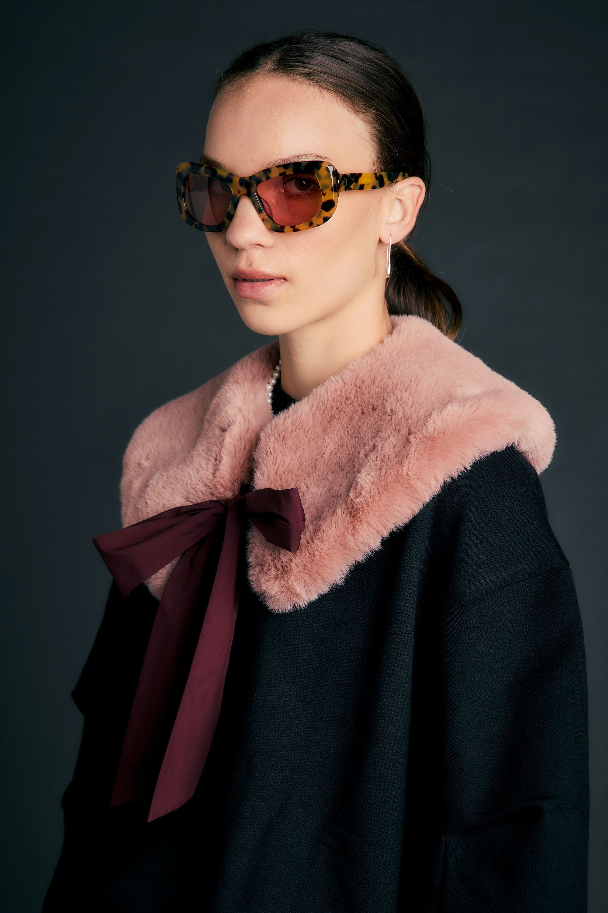 Karen Walker Accessories Runaway Collar collo rosa faux fur