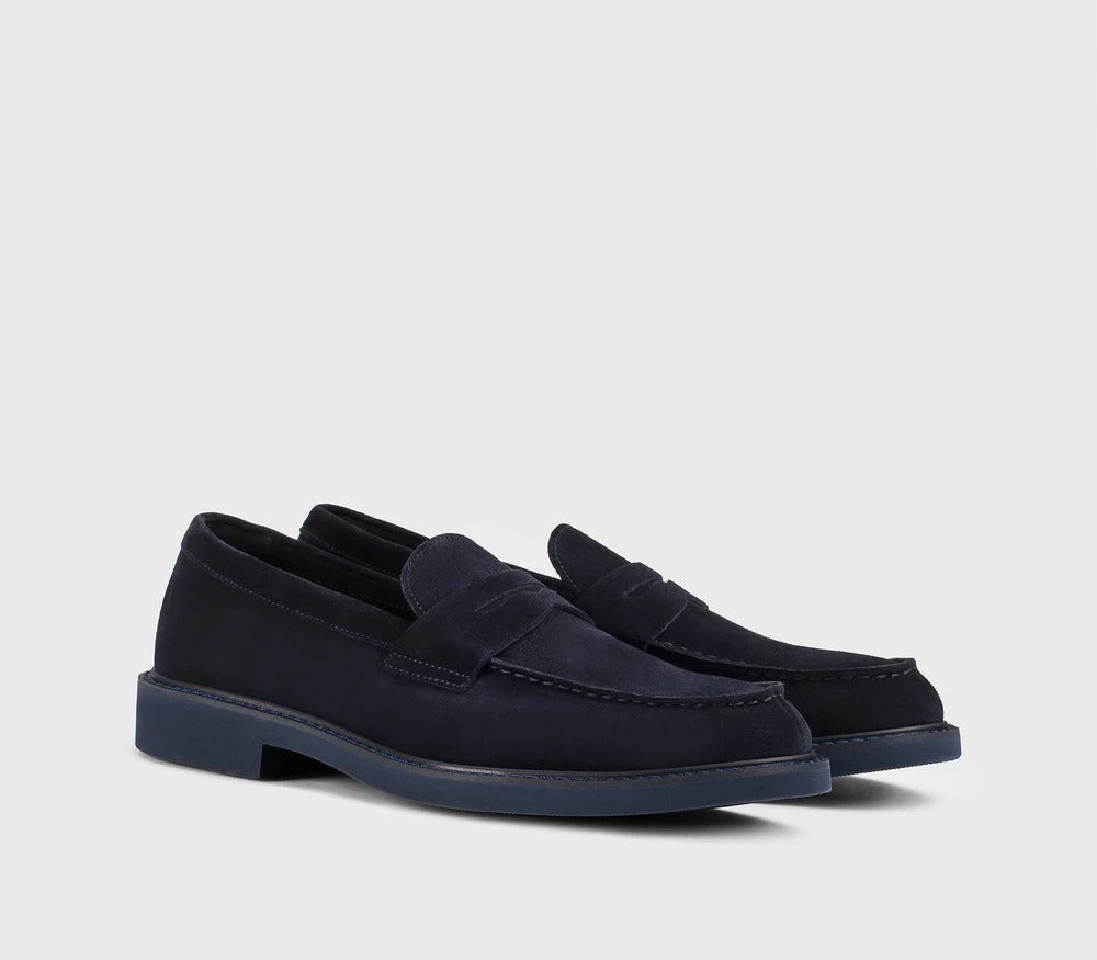 Doucal's DU2405ROBEUY009 mocassino uomo blu suede
