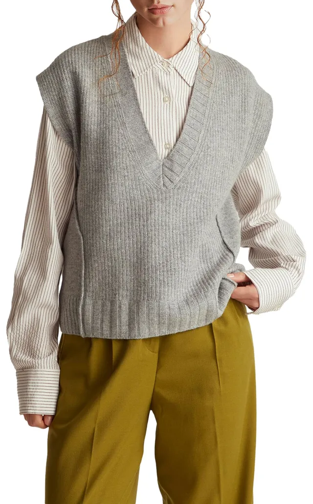 Benetton Gilet Donna Scollo V Spalla Ampia Morbido