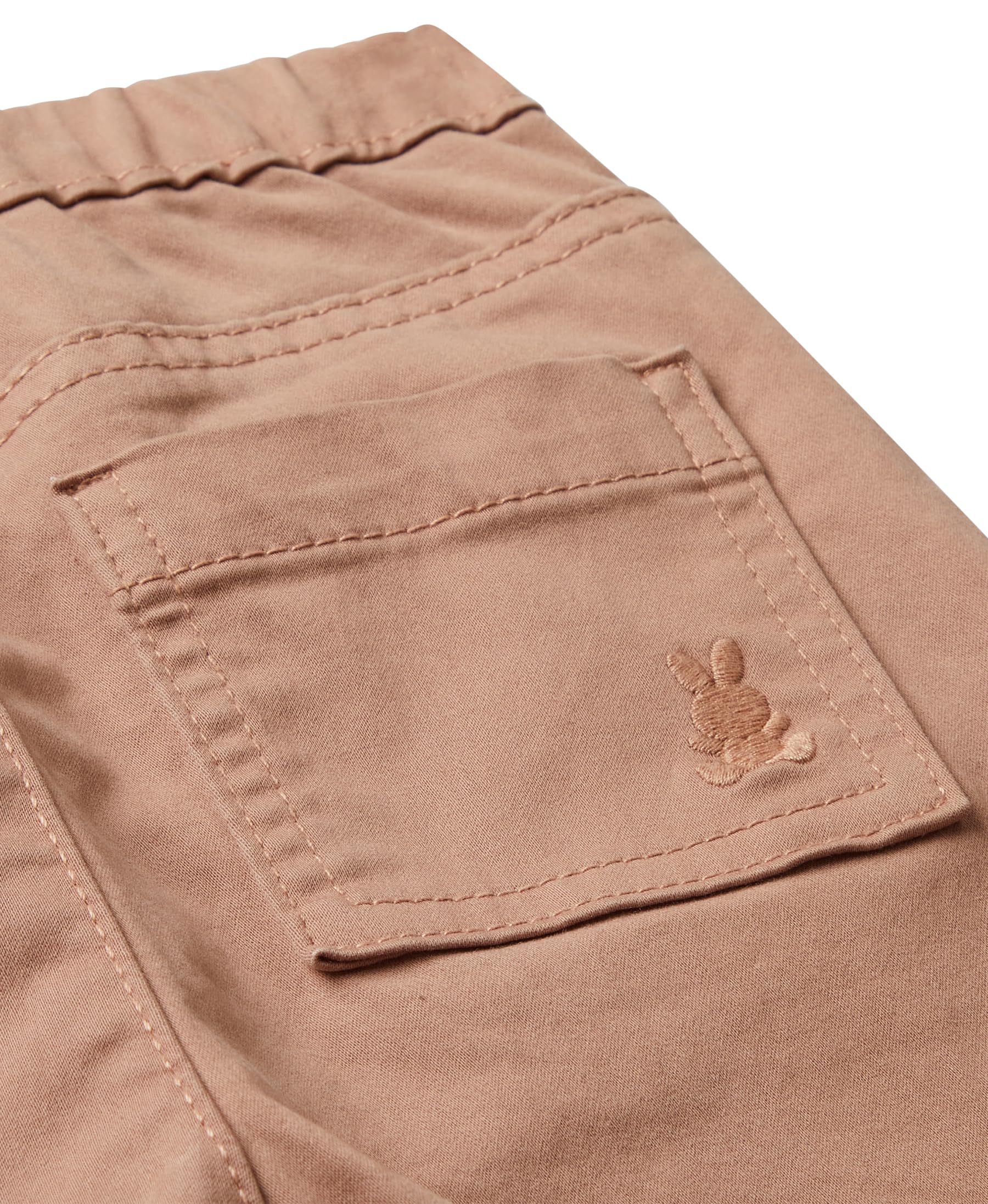 Benetton Bimbo Pantalone Cotone Marrone Ricamo Coniglietto