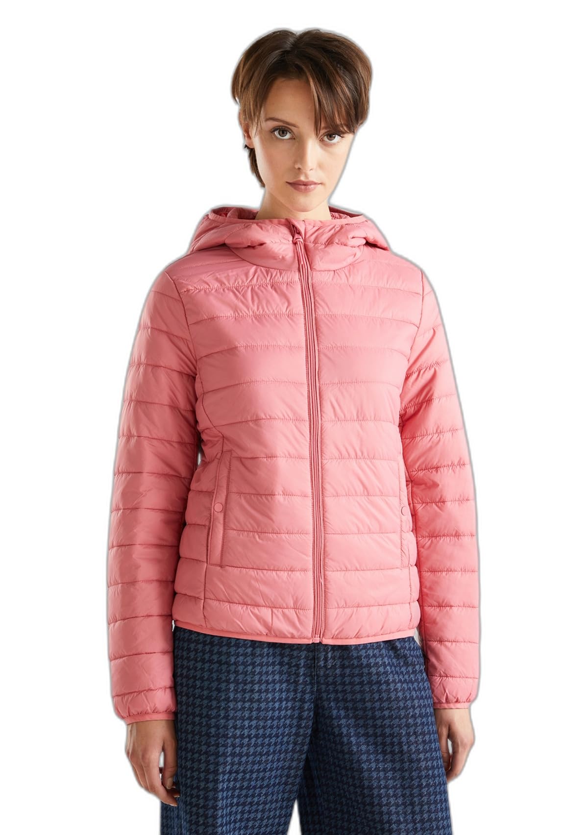 Benetton 2twddn024 giacca donna nero 100 micropiuma dritto