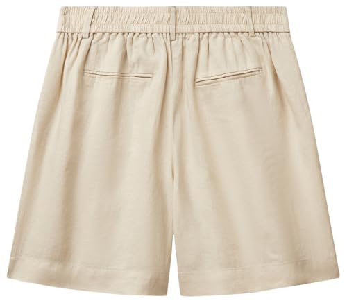 Benetton 4AGHD901V bermuda donna beige in lino