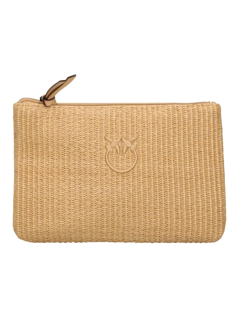 Pinko 106763 A39Y pochette donna beige raffia intrecciata