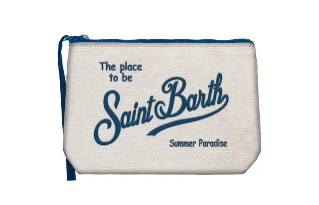 MC2 Saint Barth Aline Canvas 00196L Pochette Bianco Navy