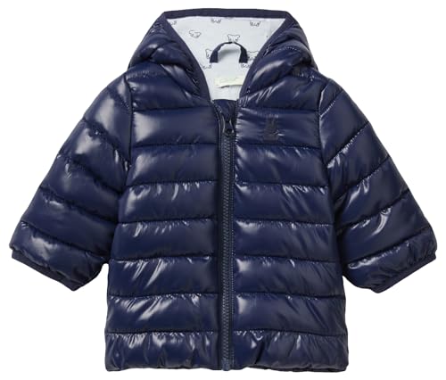 Benetton Giacca bimbi blu notte 56 con cappuccio orecchie
