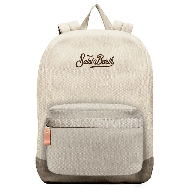 MC2 Saint Barth Canvas Backpack Zaino Beige Cotone