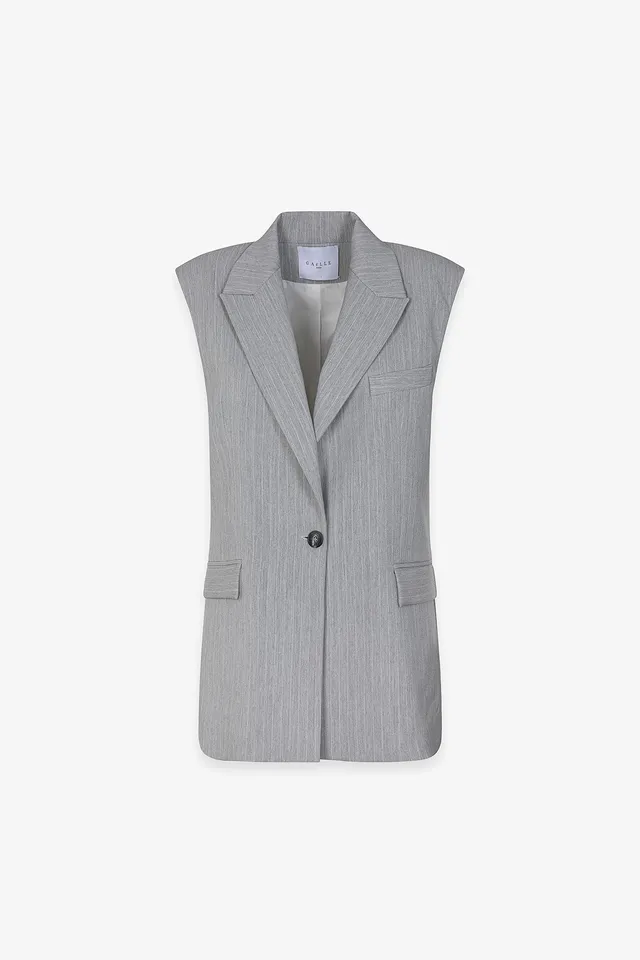 GAELLE PARIS GAABW09810 Gilet Donna Grigio Gessato Monopetto