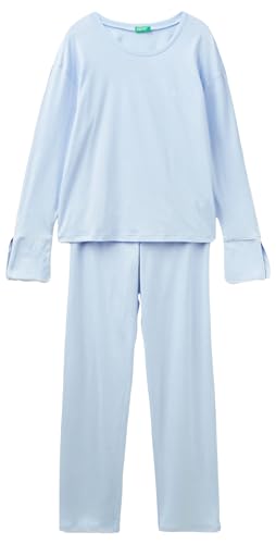 Benetton Pigiama Donna Cotone Blu Notte Set