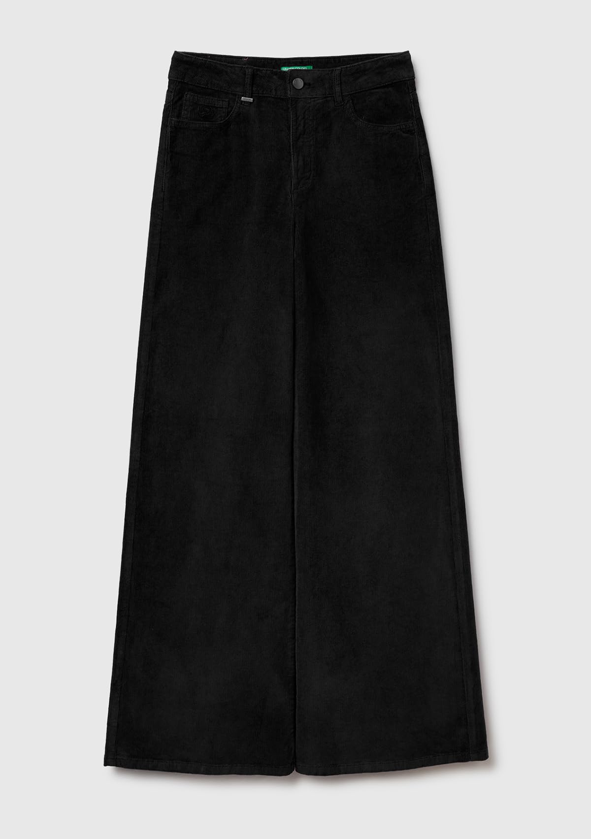 Benetton 41ULDE029 Pantalone Donna Velluto Nero 30
