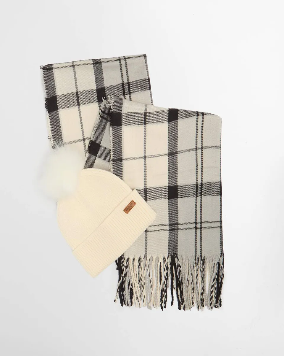 Barbour LGS0054 Set Donna Berretto Dover Sciarpa Tartan