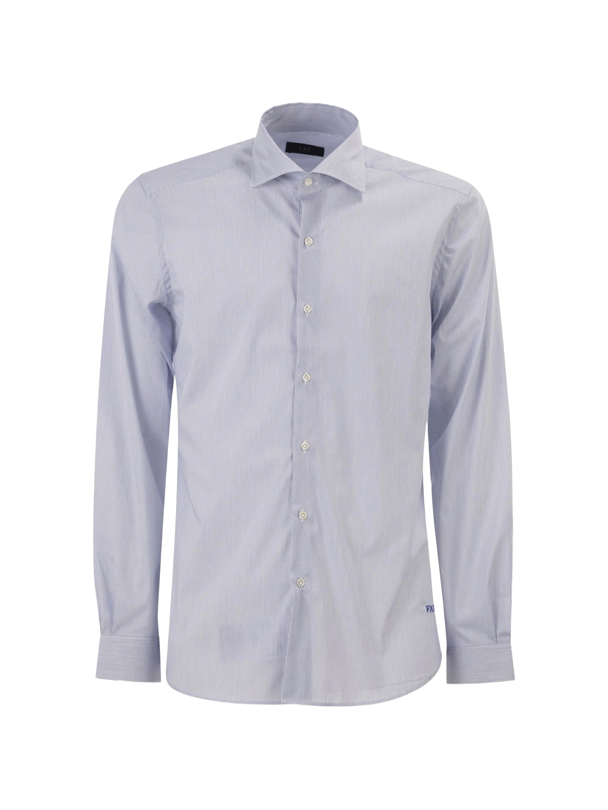Fay NCMA152259SZB Camicia Jersey Righe Blu Bianco