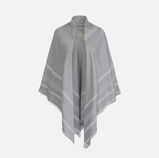 Elisabetta Franchi MT01F66E2 Mantella Grigio Lana Pura