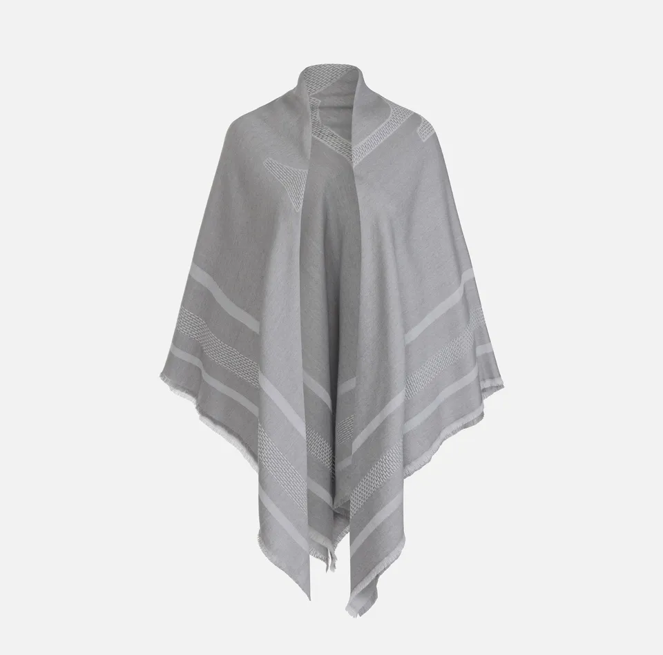 Elisabetta Franchi MT01F66E2 Mantella Grigio Lana Pura