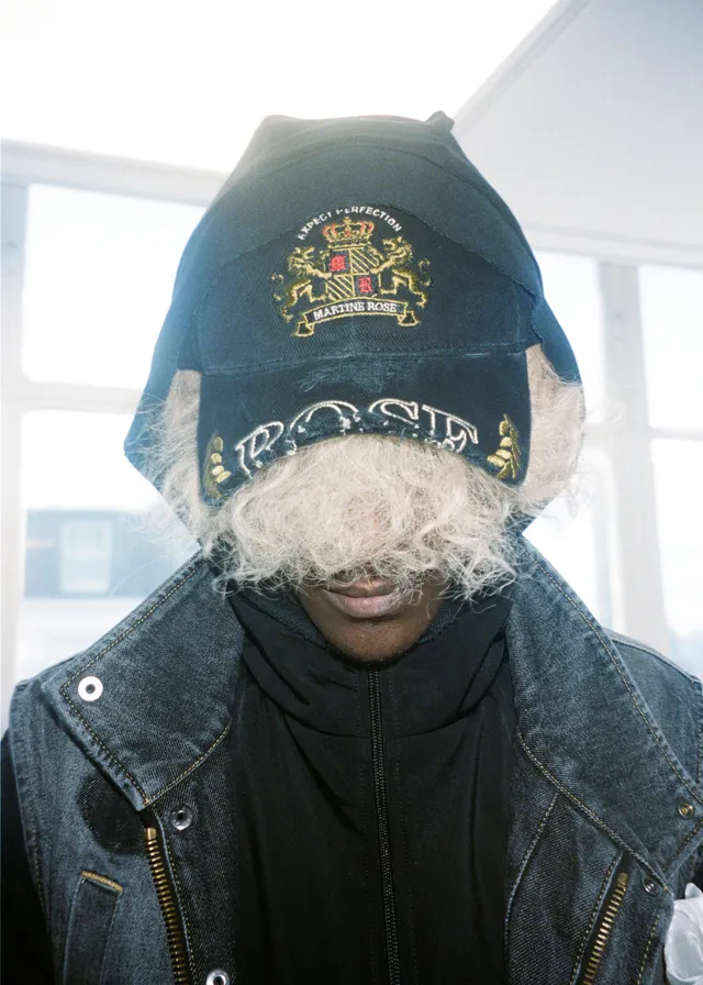 Martine Rose Cut Peak Cap cappello Washed Black cotone