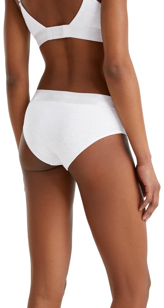 Benetton Slip Fianco Alto Donna Cotone Organico Elastico Logo