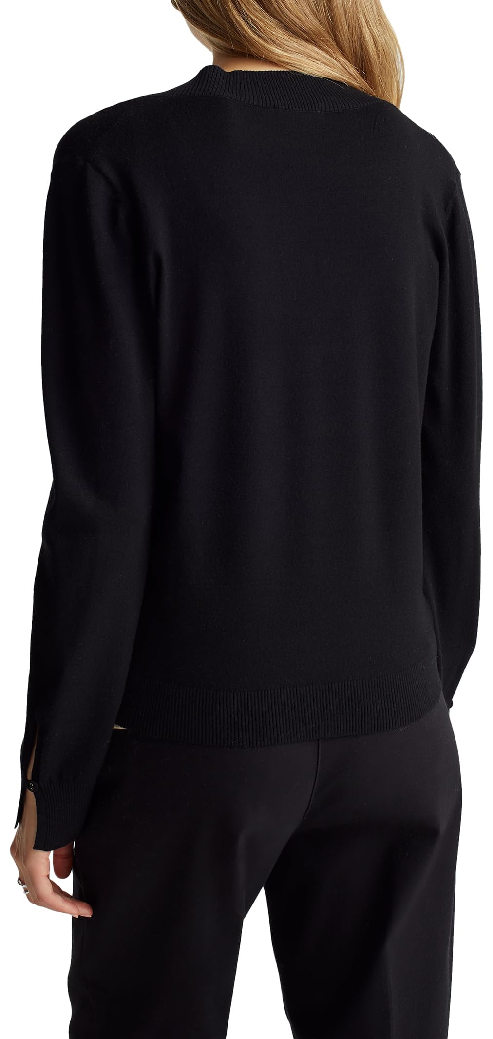 Benetton Maglieria 1w2ad4034 maglia scollo V nera viscosa