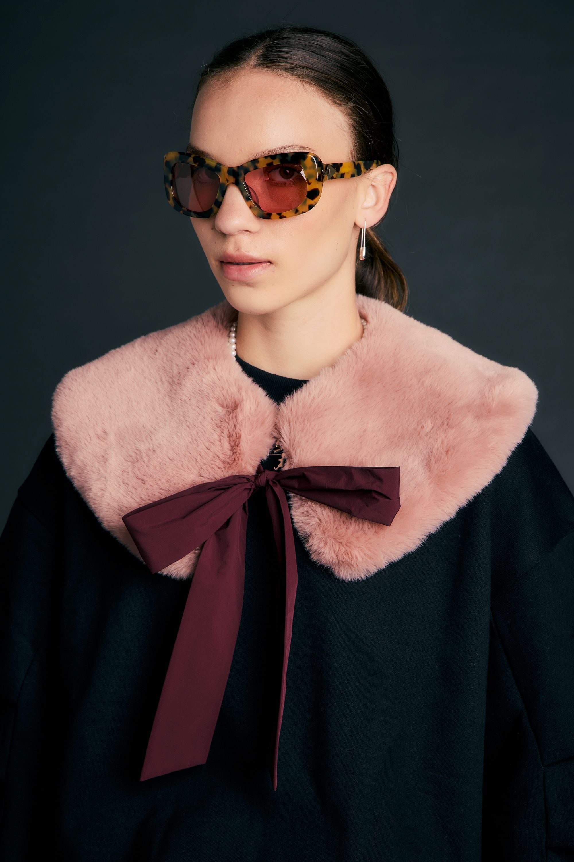 Karen Walker Accessories Runaway Collar collo rosa faux fur