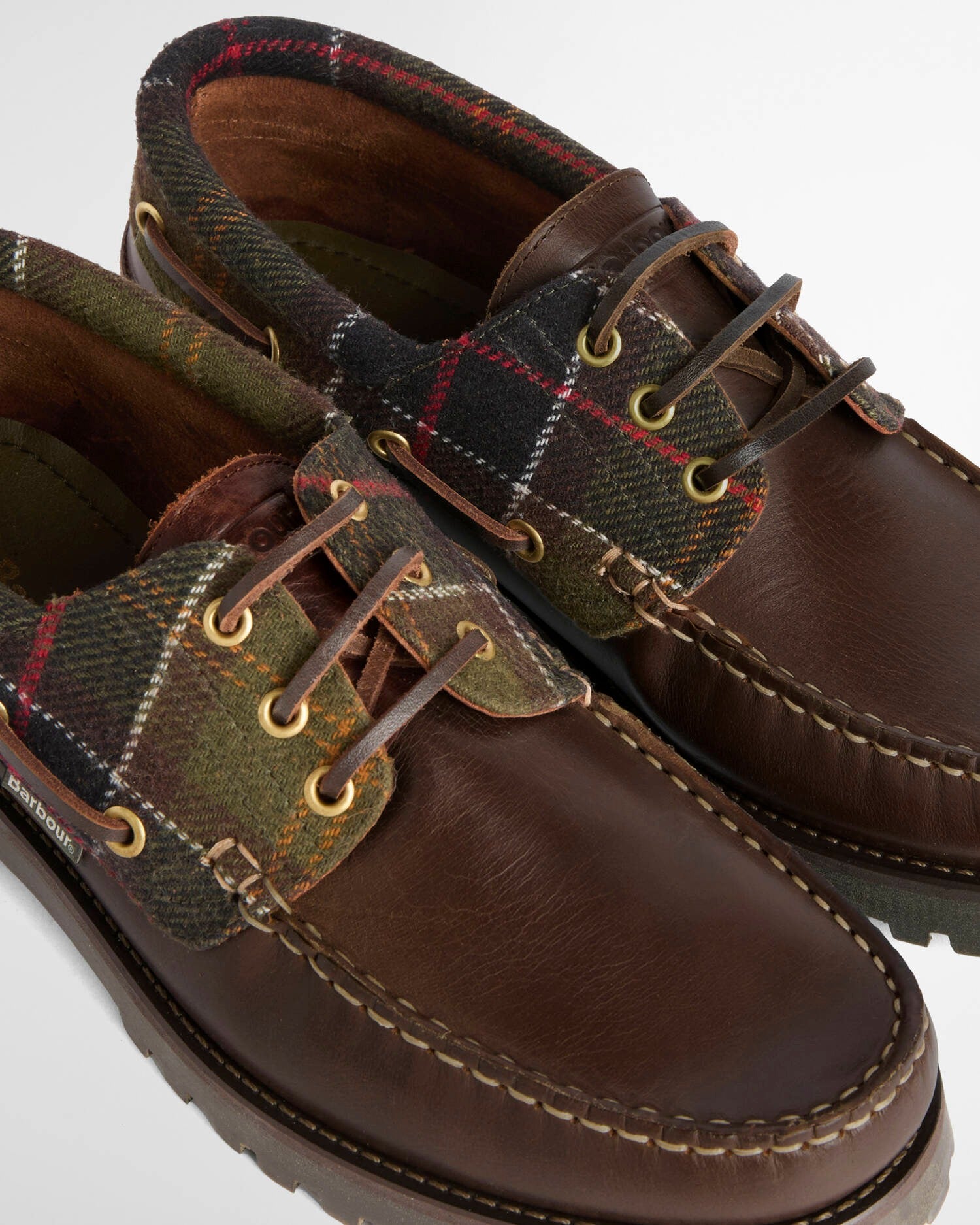 Barbour MFO0795 scarpa da barca uomo tartan marrone