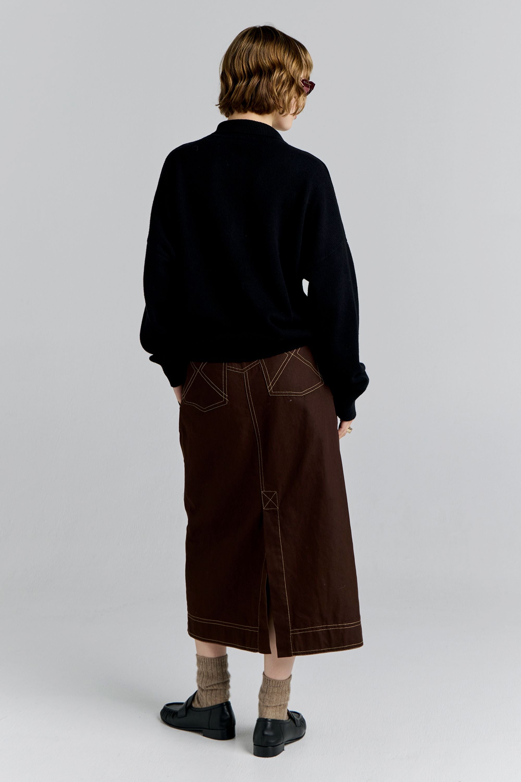 Karen Walker Tops K Flag Polo maglia black merino leggera