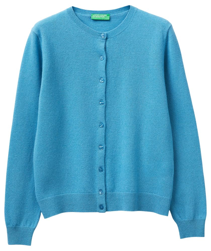 Benetton 1002d5485 Maglia Coreana Cardigan Verde XXS