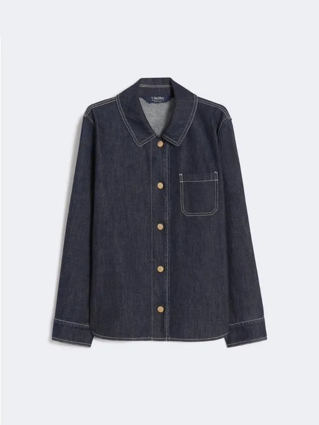 Max Mara SMMENFASI001 Camicia Denim Blu Marino Cotone