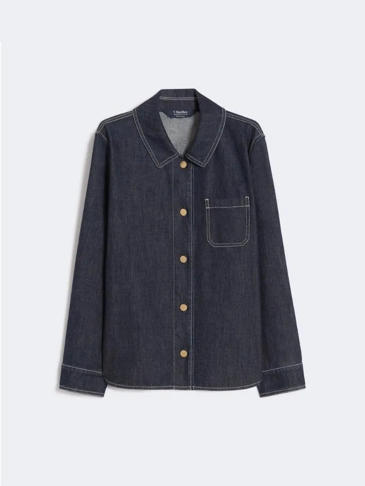 Max Mara SMMENFASI001 Camicia Denim Blu Marino Cotone